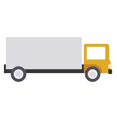 a yellow truck with black background