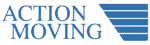 Action moving blue logo